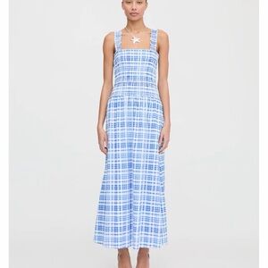 NWT Hill House The Azalea Nap Dress - Blue Watercolor Gingham